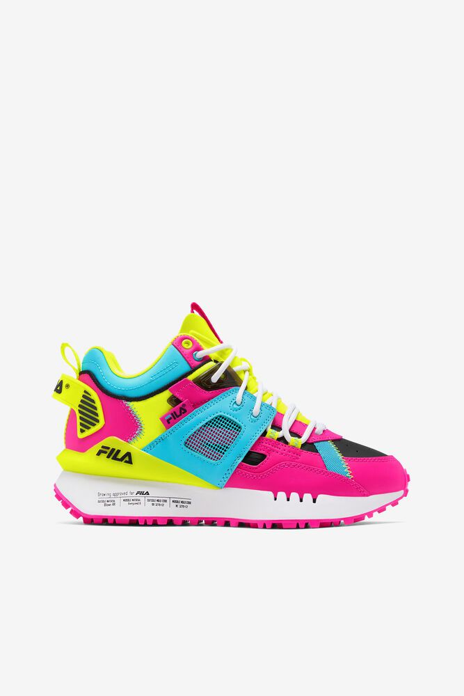 Fila Spectra Pink/Yellow Sneakers Womens - NZ 41752-LQVC